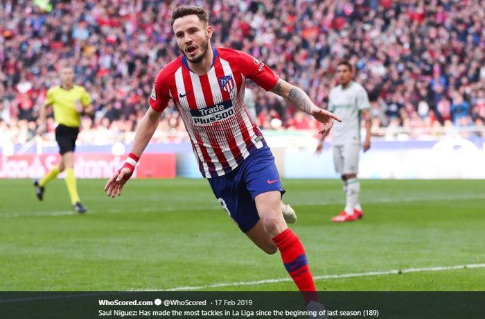 Gelandang Atletico Madrid, Saul Niguez, dikabarkan menjadi incaran serius Liverpool dan Barcelona.