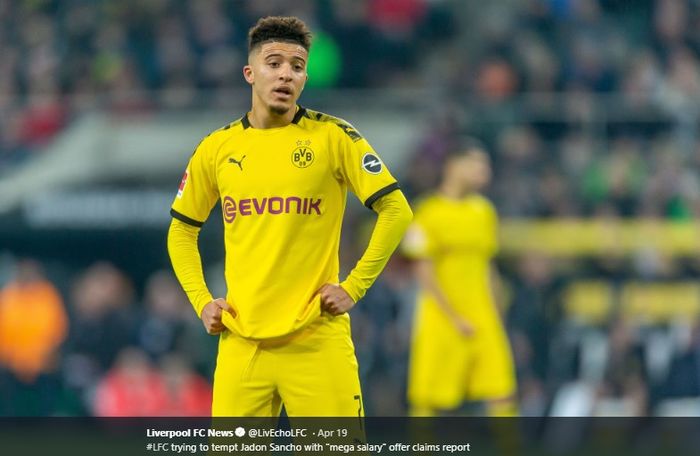 Winger asal Inggris, Jadon Sancho, saat memperkuat Borussia Dortmund.