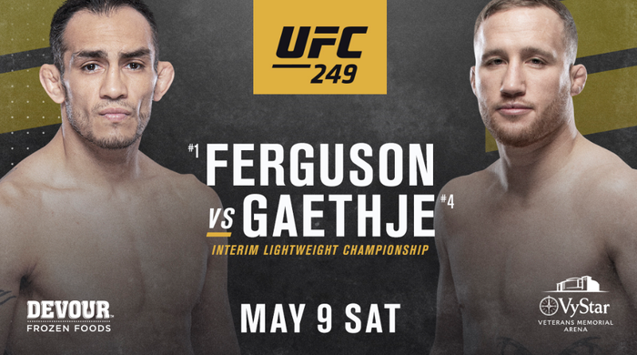 Poster Tony Ferguson vs Justin Gaethje pada Sabtu (9/5/2020). 