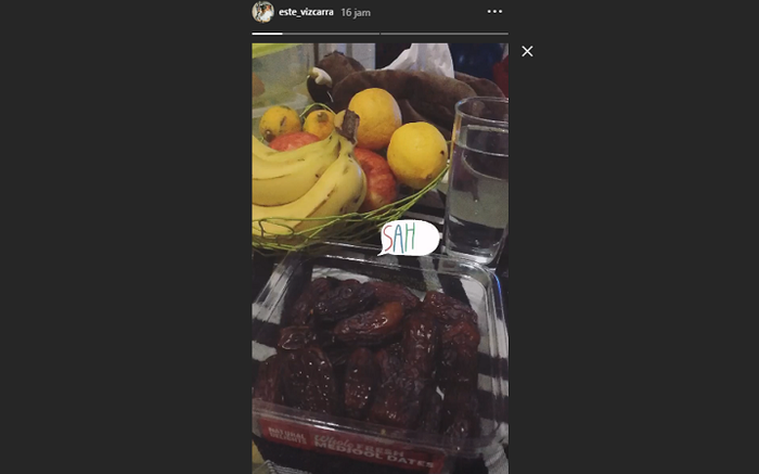 Winger Persib Bandung, Esteban Vizcarra, mengunggah menu sahur yang disantapnya saat Ramadan.