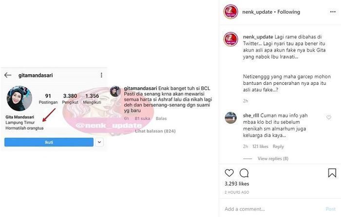 Komentar Gita Mandasari yang menuai kontroversi 
