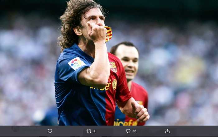 Carles Puyol saat masih berseragam Barcelona.