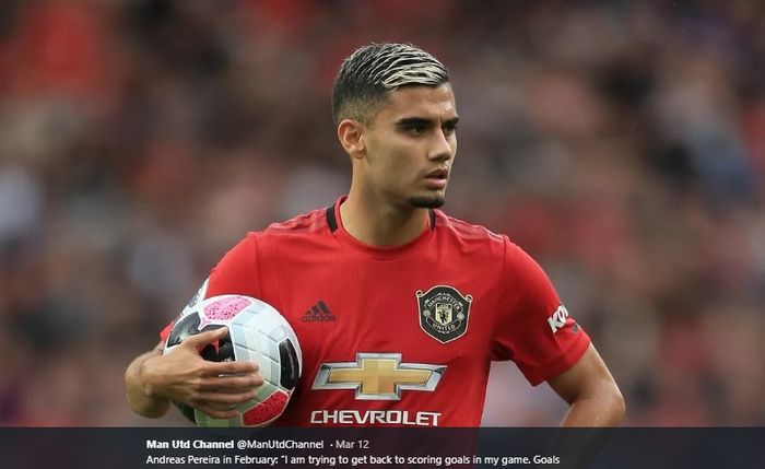 Gelandang serang milik Manchester United asal Brasil, Andreas Pereira.