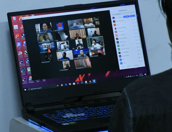 Virtual meeting PSSI dengan exco, Selasa (12/5/2020.