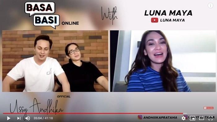 Luna Maya bersama Andhiak Pratama dan Ussy Sulistiawaty