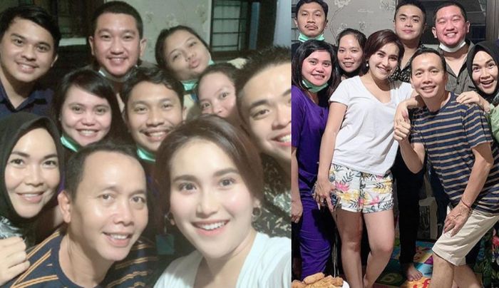 Penampilan rumahan Ayu Ting Ting cuma kekanakan hot pants saat buka bersama keluraga di rumah