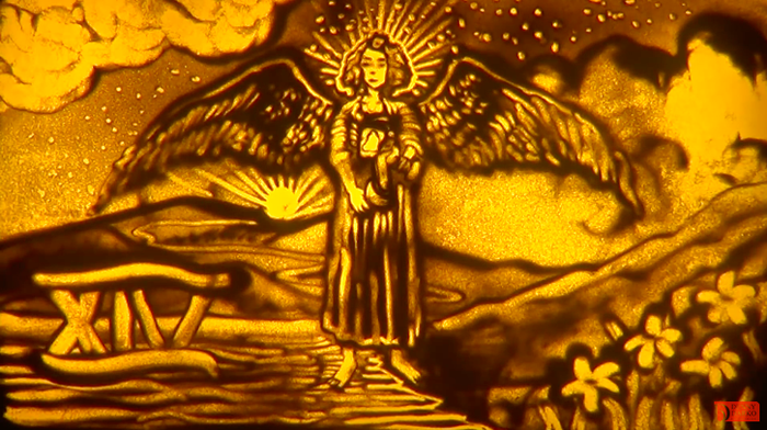 Lukisan Denny Darko saat meramal hubungan Febby Rastanty dan Verrell Bramasta