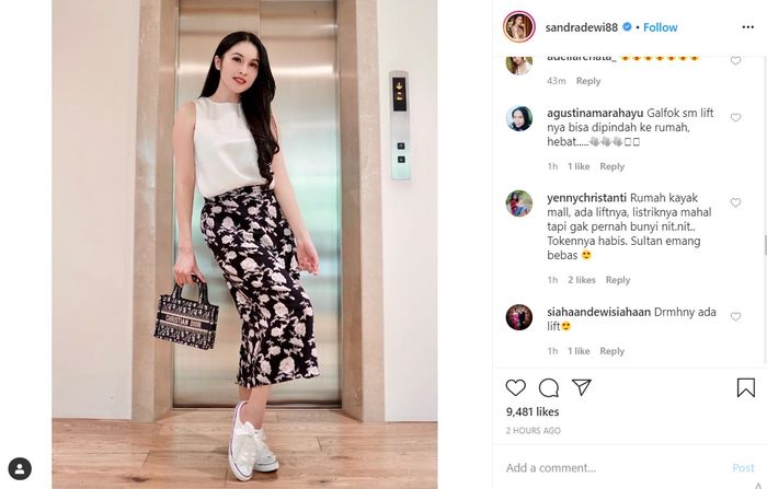 Komentar netizen di Instagram Sandra Dewi.