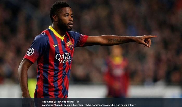 Mantan gelandang bertahan Arsenal yang pernah berseragam Barcelona, Alex Song.