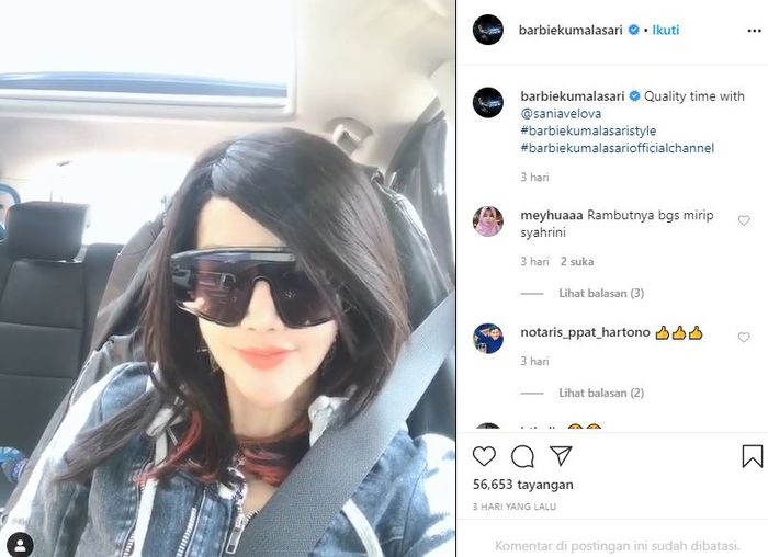 Potret penampilan terbaru Barbie Kumalasari