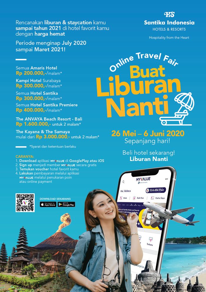 Beli Voucher Hotel Murah untuk Menginap Usai Pandemi, Jangan Kelewatan Santika Online Travel Fair, Buat Liburan Nanti!