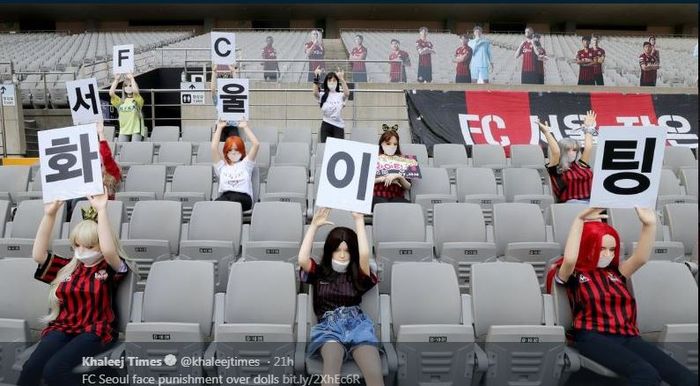 Maneken yang rupanya boneka seks mengisi tribune stadion markas klub Liga Korea Selatan, FC Seoul.