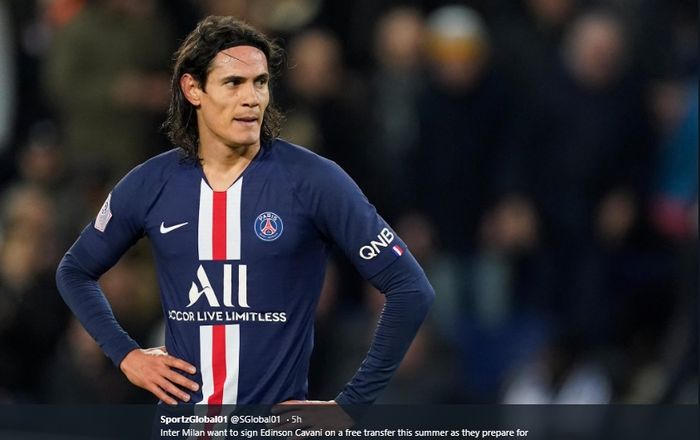 Eks bomber Paris Saint-Germain, Edinson Cavani, yang pindah ke Manchester United di bursa musim panas 2020.