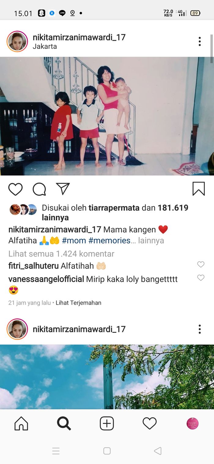 Postingan Nikita Mirzani yang rindu anaknya.