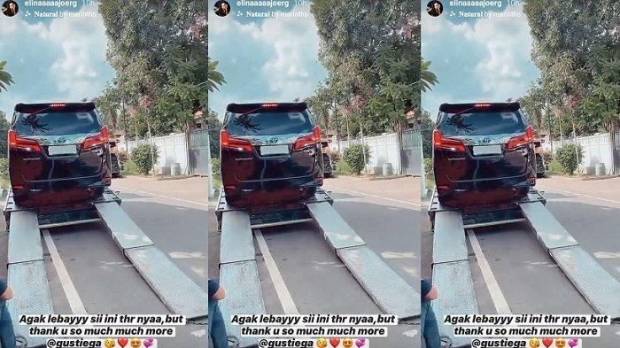 Pesinetron Elina Joerg mendapat mobil mewah sebagai THR lebaran dari sang kekasih