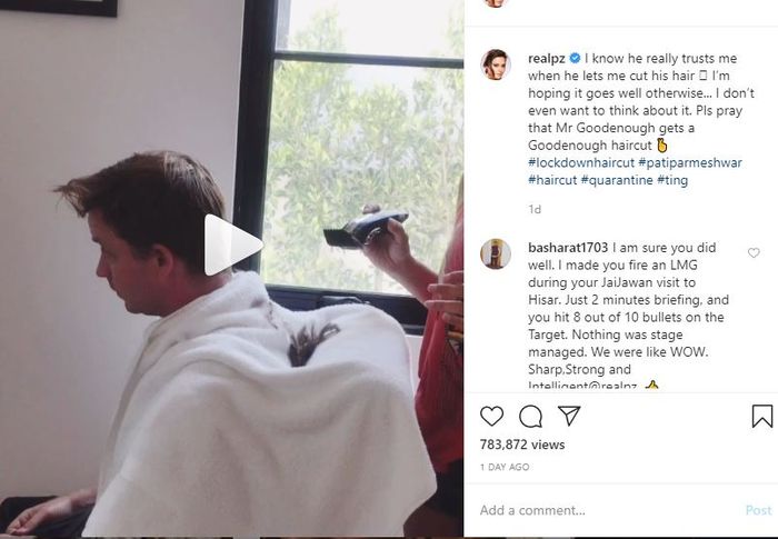 Preity Zinta mencukur rambut suaminya di tengah karantina mandiri 