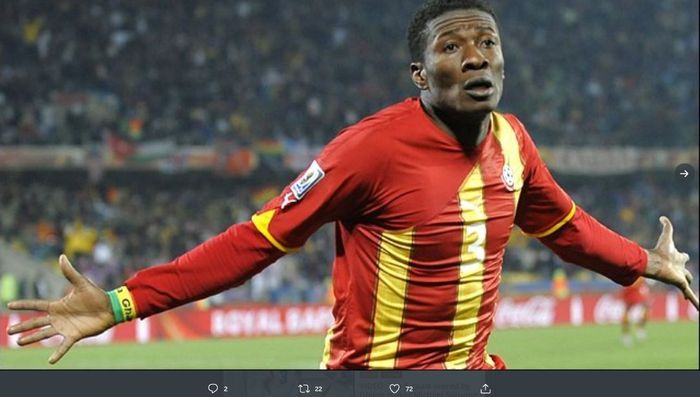 Pemain timnas Ghana, Asamoah Gyan.