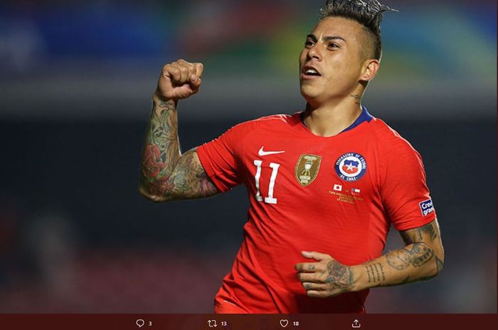 Pemain timnas Chili, Eduardo Vargas.