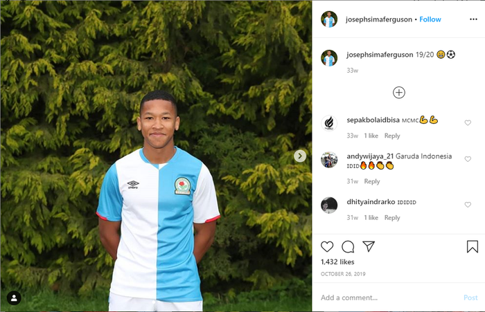 Joe Ferguson Simatupang, bek kanan Blackburn Rovers yang siap perkuat tim nasional Indonesia.