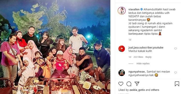 Via Vallen rayakan kesembuhan adiknya