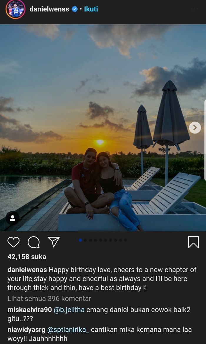 Daniel Wenas tampaknya geram ketika pacar barunya, Josephine Firmstone, dibanding-bandingkan dengan sang mantan kekasih, Mikha Tambayong, oleh para netizen