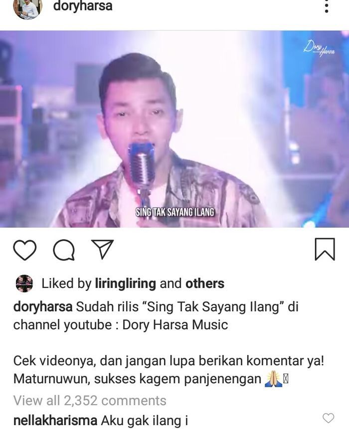 Tangkap layar Instgaram Dory Harsa