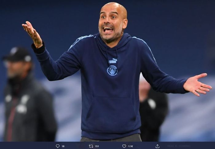 Pelatih Manchester City, Pep Guardiola.