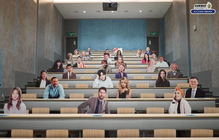 Figur tokoh selebritas dunia yang digunakan untuk menerapkan social distancing di kampus