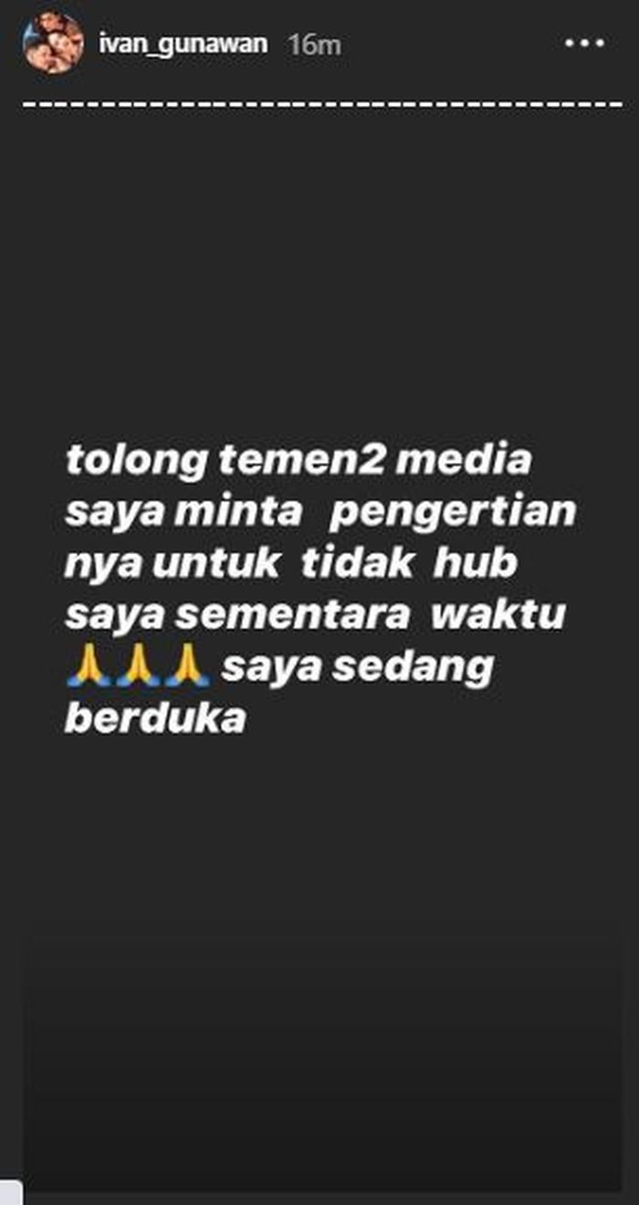 Ivan mengabarkan berita duka