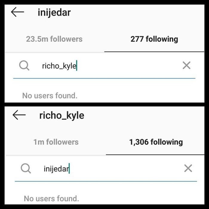 Jedar dan Richard sudah tak lagi saling mengikuti