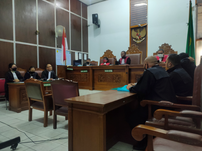 Sidang perdana kasus pencemaran nama baik Vicky Prasetyo terhadap Angel Lelga di Pengadilan Negeri Jakarta Selatan, Rabu (22/7/2020).