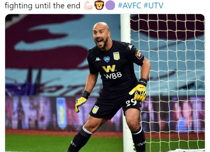 Mantan kiper Liverpool, Pepe Reina, saat ini membela Aston Villla.