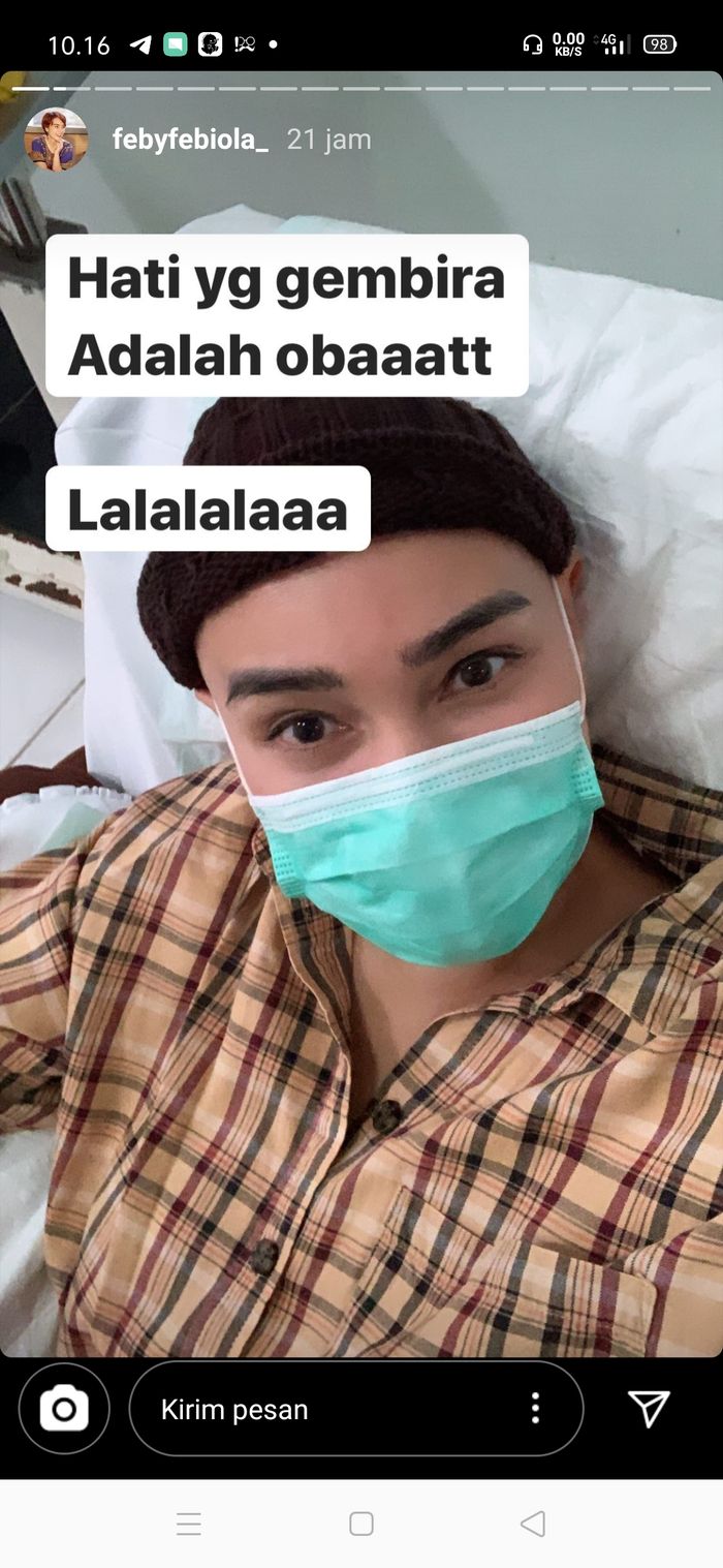 Feby Febiola jalani kemoterapi.