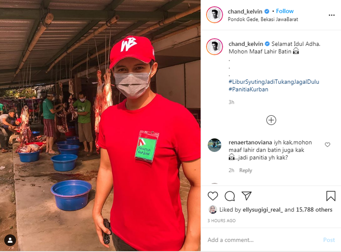 Chand Kelvin jadi panitia hewan kurban.