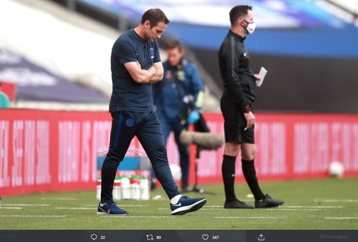 Frank Lampard gagal mengantarkan Chelsea meraih juara Piala FA usai kalah dari Arsenal.