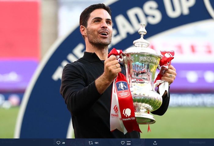 Mikel Arteta berhasil mengantarkan Arsenal menjadi juara Piala FA 2019-2020.