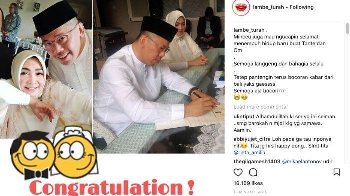 Foto pernikahan ibunda Nagita Slavina, Rieta Amilia dengan Basuki Widjaja Kusuma yang terungkap