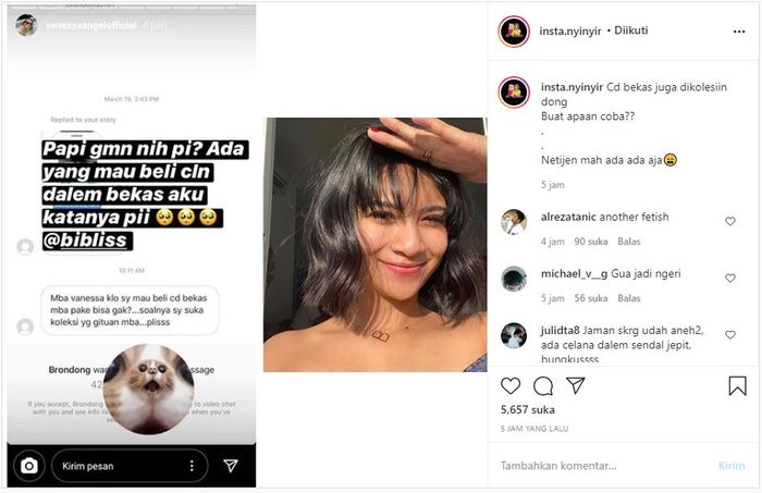 Curhatan Vanessa Angel menjadi sorotan banyak orang hingga muncul di akun gosip.