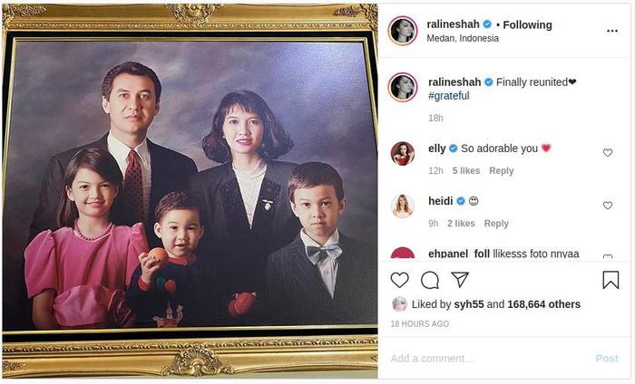 Unggahan Raline Shah yang banjir pujian saat pamer potret keluarganya.