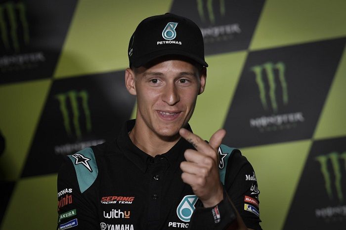 Pimpinan klasemen MotoGP 2020 sementara ini, Fabio Quartararo.