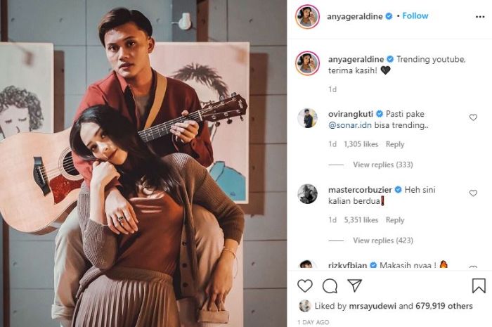 Potret mesra Anya Geraldine dan Rizky Febian