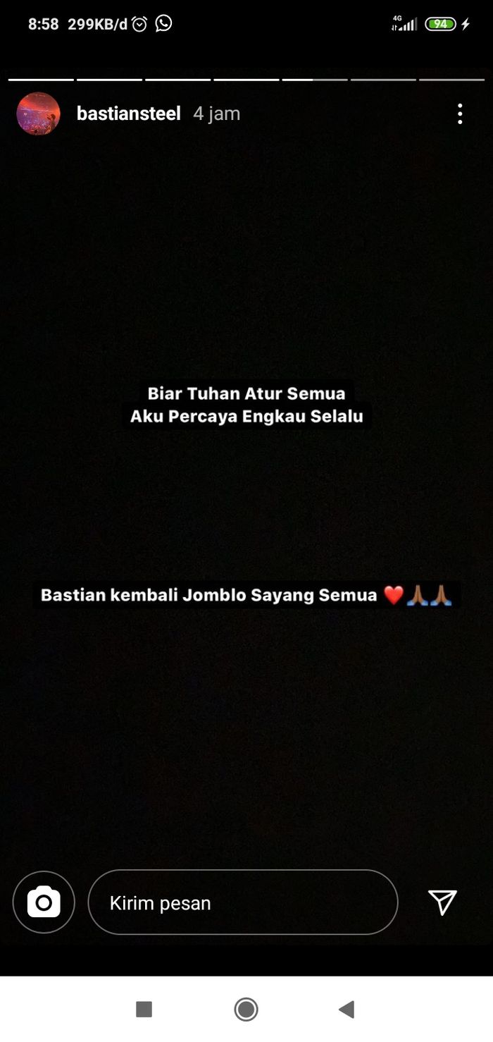 Kerap pamer kemesraan bareng Shafa Harris, Bastian Steel kini mengaku jomblo.