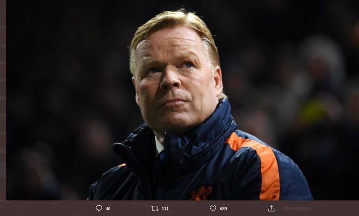 Ronald Koeman, pelatih timnas Belanda, diisukan menjadi calon pelatih Barcelona.