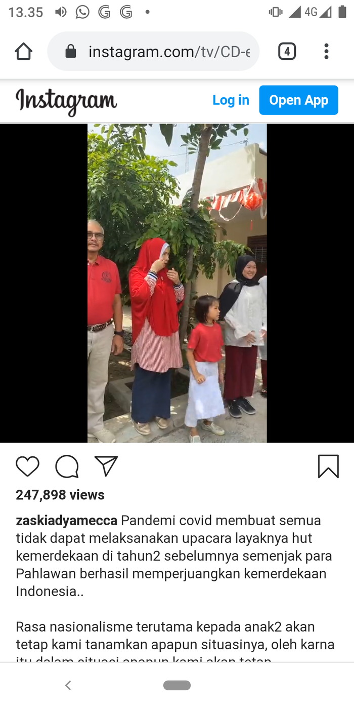 Zaskia Adya Mecca menggelar upacara di peringatan Hari Kemerdekaan Indonesia, Senin (17/8/2020).  