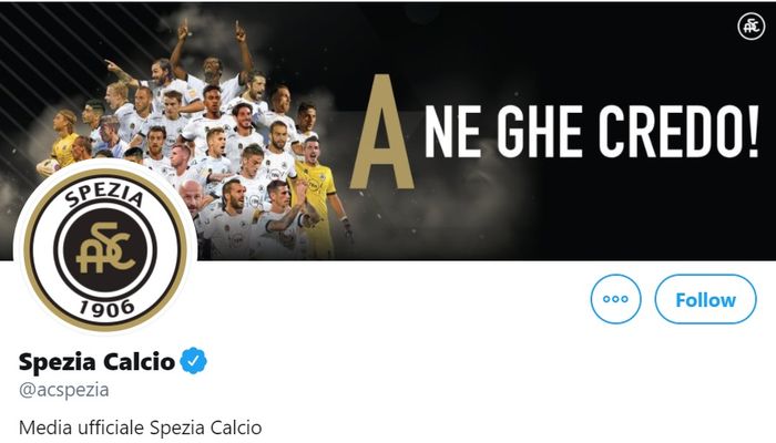 Spezia, untuk pertama kalinya promosi ke Serie A.