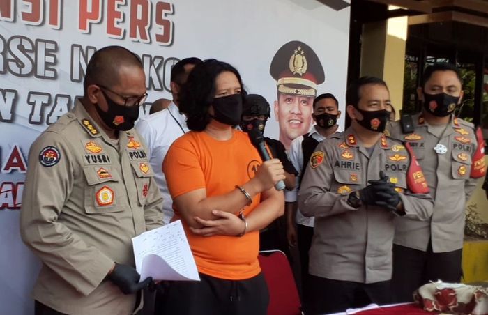 Konferensi pers kasus narkoba drummer band J-Rocks di Polres Pelabuhan Tanjung Priok, Jakarta Utara, Sabtu (22/8/2020).