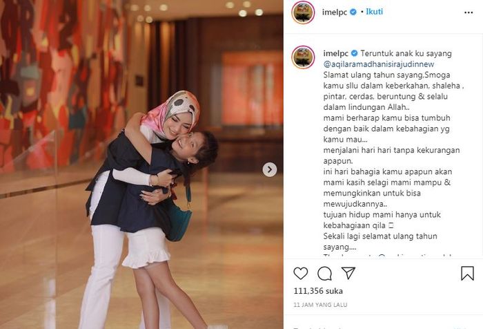 Zaskia Gotik hadir di acara ulang tahun putri sambungnya, Aqila.