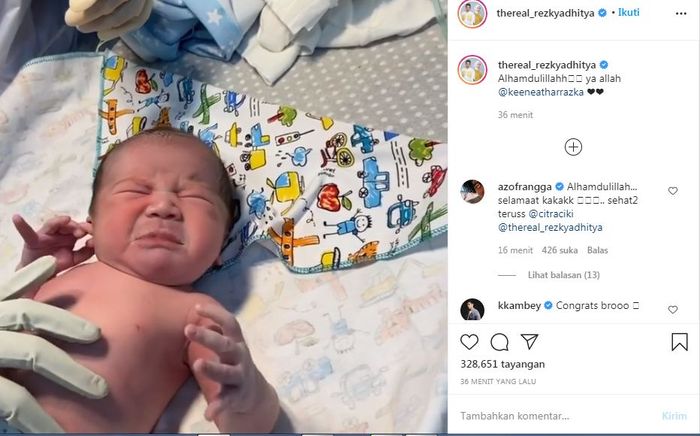 Citra Kirana telah berhasil melahirkan anak pertamanya hasil pernikahan dengan Rezky Aditya.