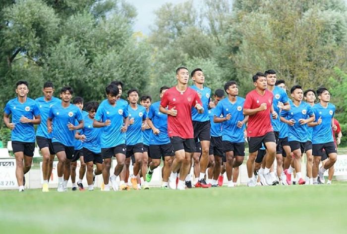 Skuad Timnas U-19 Indonesia berlatih dalam pemusatan latihan di Kroasia.
