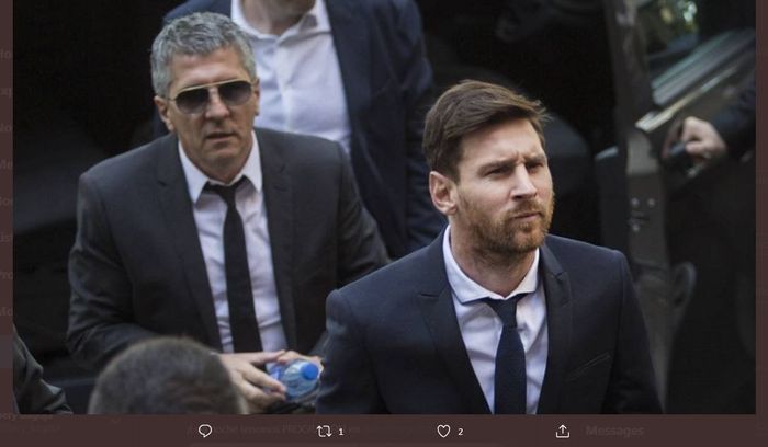 Lionel Messi dan ayahnya, Jorge Messi (kiri).